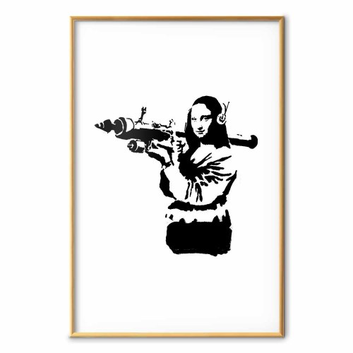 Banksy Mona Lisa med raketkaster plakat
