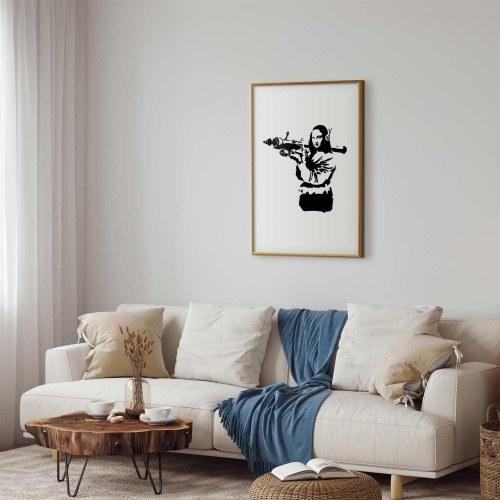 Banksy Mona Lisa med raketkaster plakat