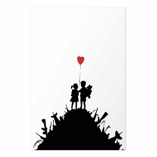 Plakat Slagmark - gadekunst plakat med hjerteballon