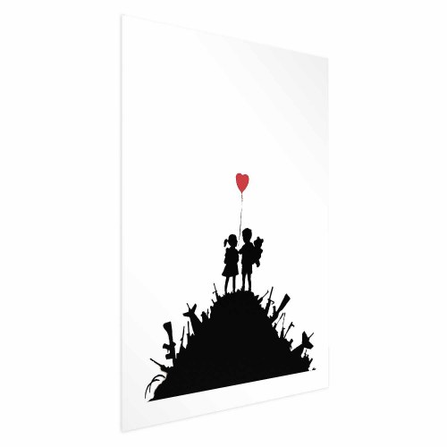 Plakat Slagmark - gadekunst plakat med hjerteballon