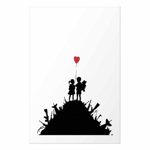 Plakat Slagmark - gadekunst plakat med hjerteballon