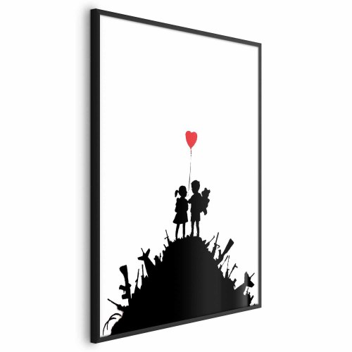 Plakat Slagmark - gadekunst plakat med hjerteballon