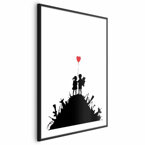 Plakat Slagmark - gadekunst plakat med hjerteballon