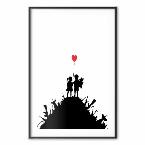Plakat Slagmark - gadekunst plakat med hjerteballon