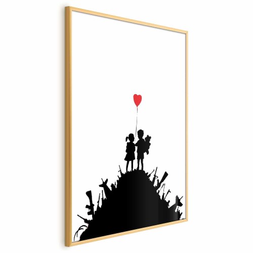 Plakat Slagmark - gadekunst plakat med hjerteballon