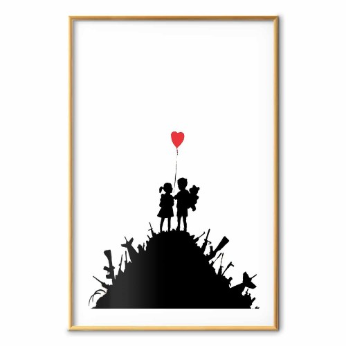 Plakat Slagmark - gadekunst plakat med hjerteballon