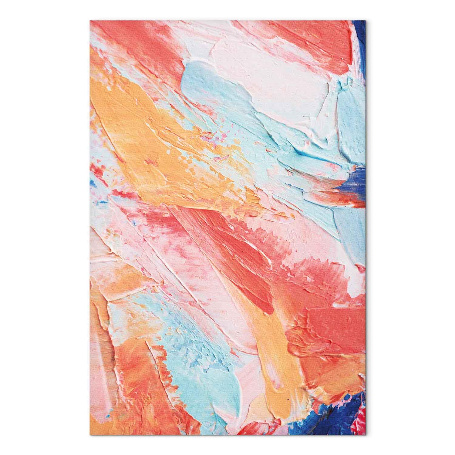 Billede på lærred Spring Shades - abstrakt vægdekoration i varme og kølige farver - 20 x 30 cm - Premium Print billede