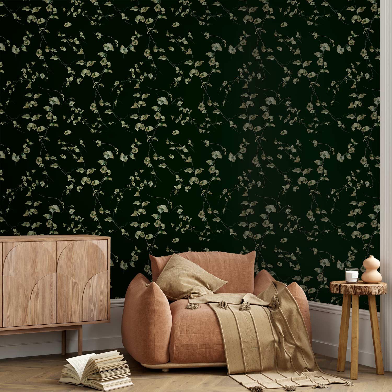 Tapet Evening Harmony med bladmønster - 50 x 1000 cm - Standard