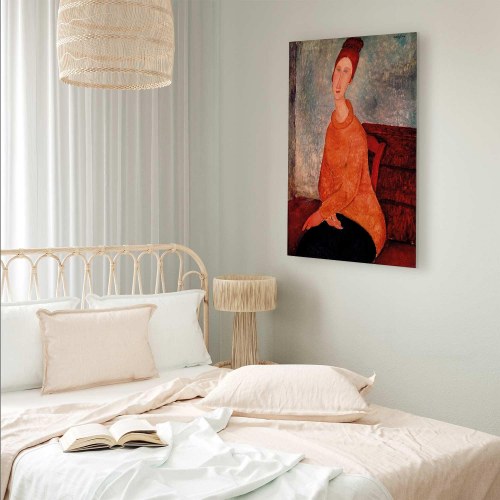 Amedeo Modigliani billede på lærred - Jeanne Hébuterne i gul sweater