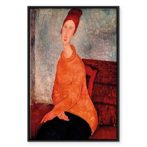 Amedeo Modigliani billede på lærred - Jeanne Hébuterne i gul sweater