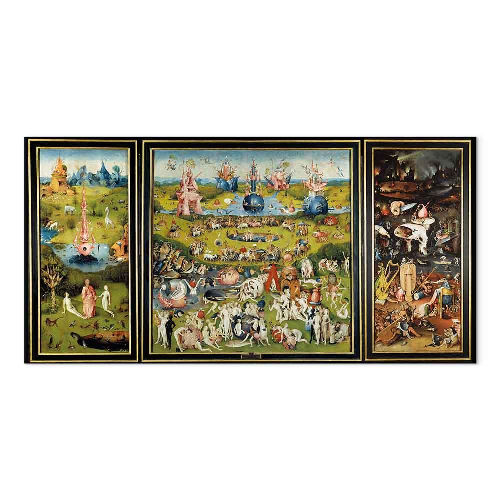 Hieronymus Bosch billede på lærred - Lysternes Have - 120 x 60 cm - Akustisk billede