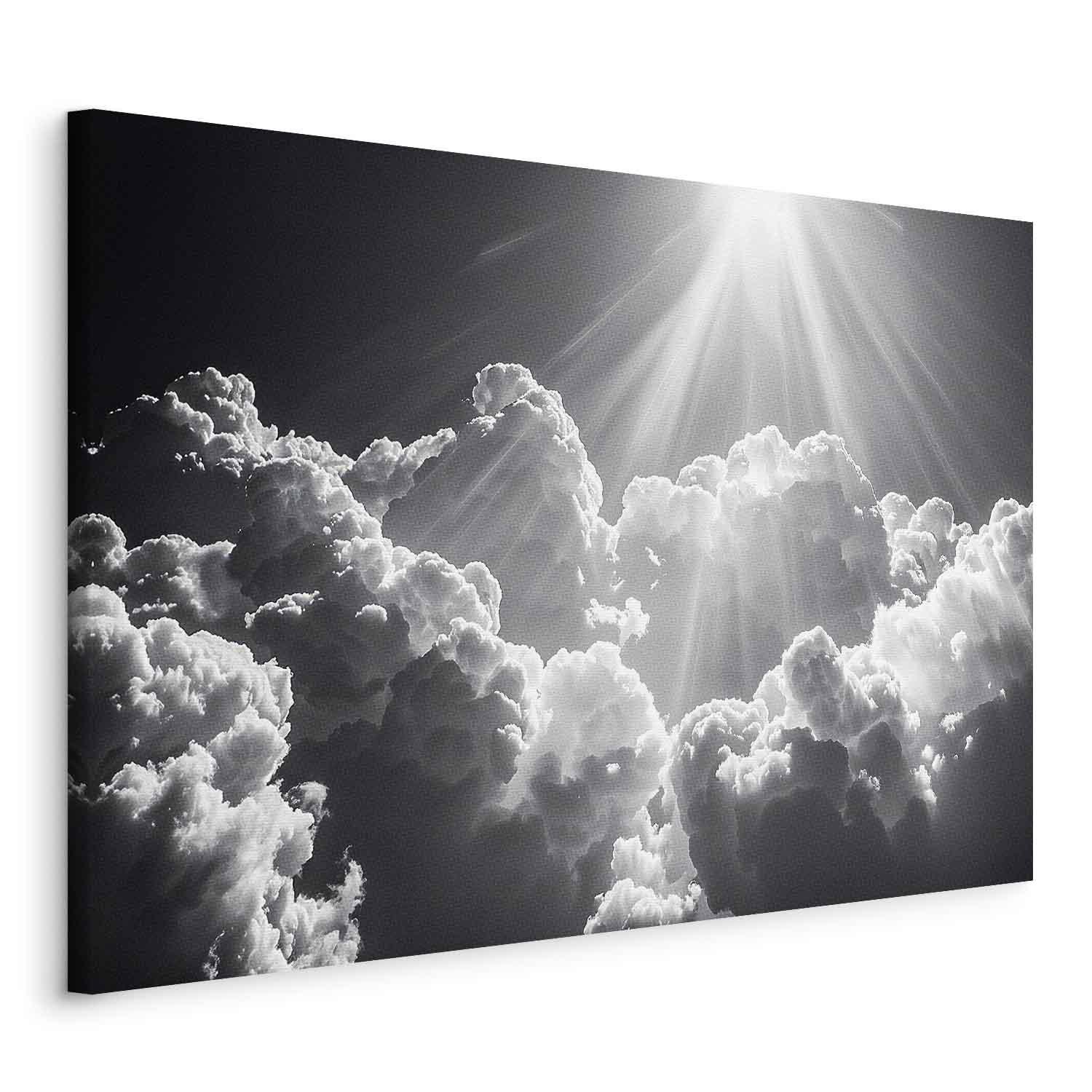 Lærredsbillede Hope in the Clouds med skyer og solstråler - 90 x 60 cm - Standard billede