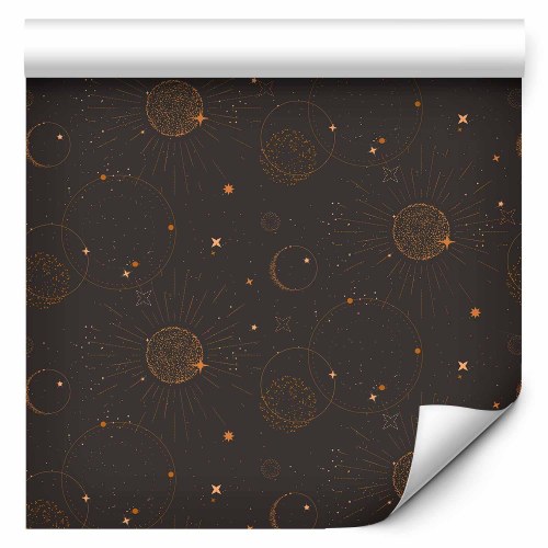 Tapet Night Sky - sort fototapet med sole og planeter