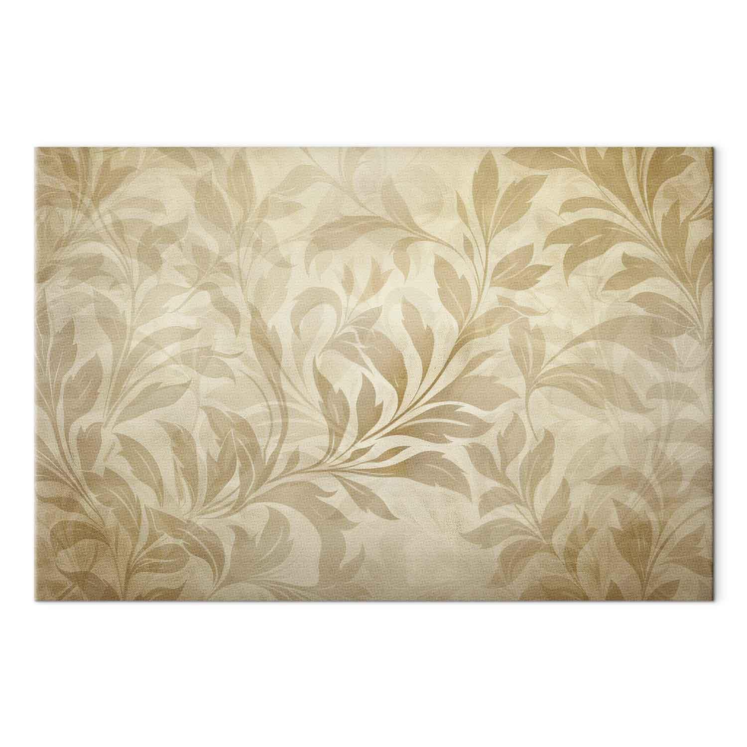 Lærredsbillede med botanisk motiv i sandfarver - 90 x 60 cm - Premium Print