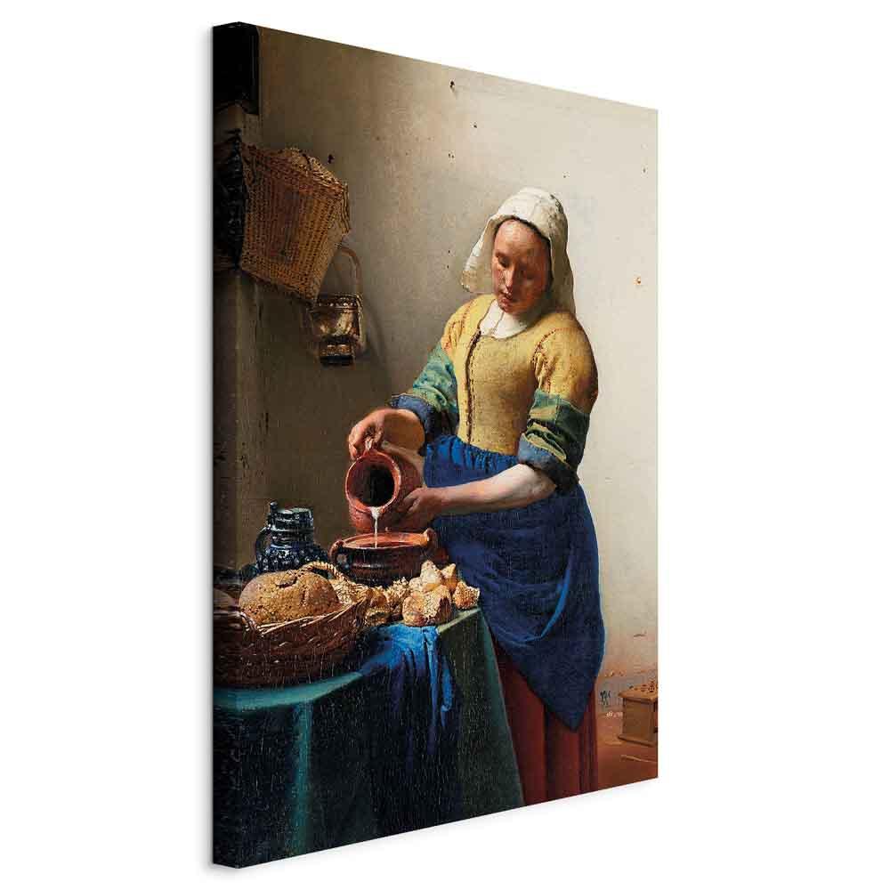Jan Vermeer Malkepigen - billede på lærred - 40 x 60 cm - Standard billede