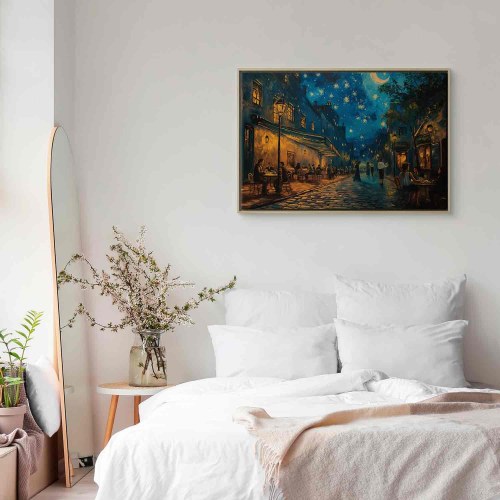 Lærredsbillede Paris-gade i Vincent van Gogh-inspireret stil