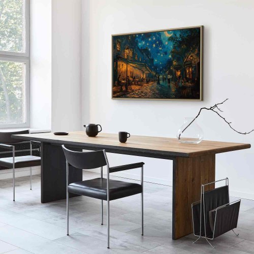 Lærredsbillede Paris-gade i Vincent van Gogh-inspireret stil