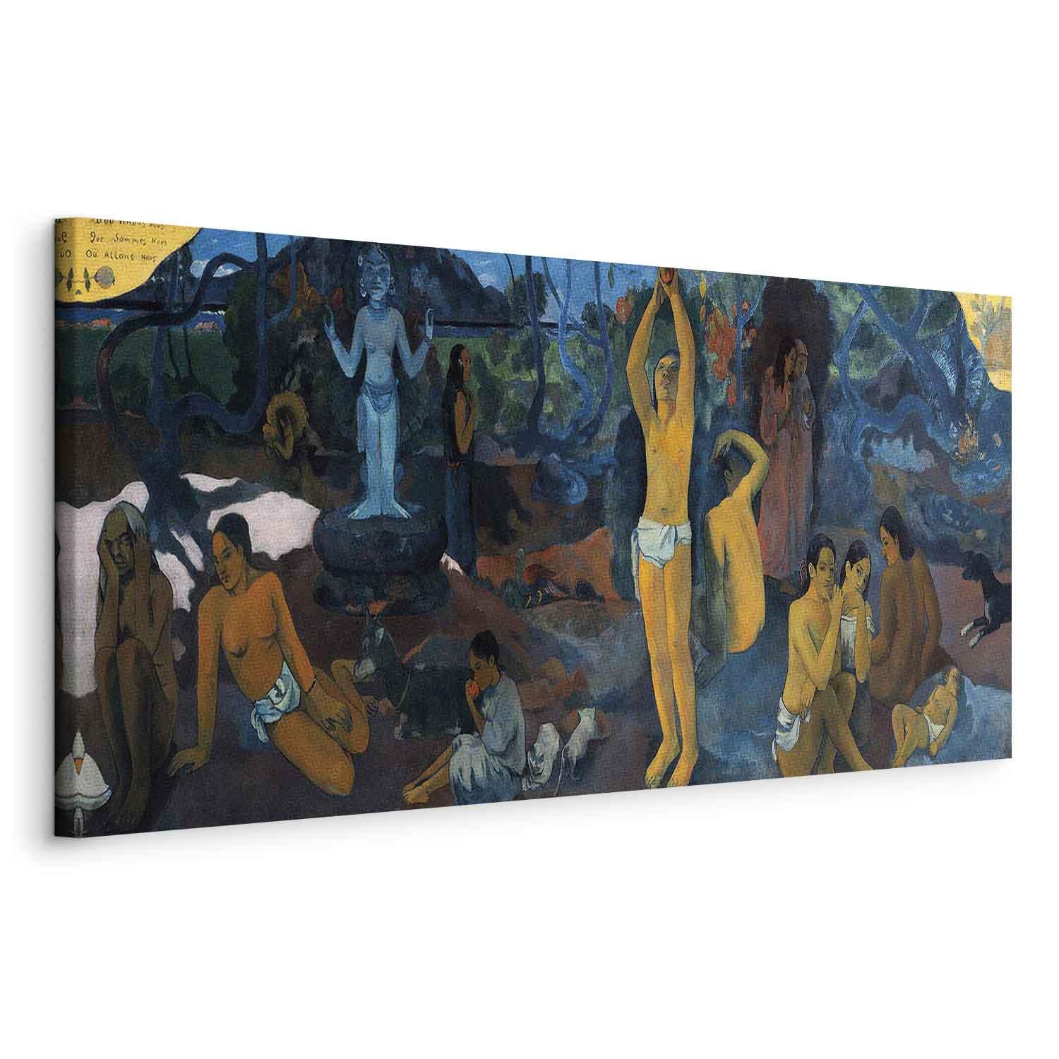 Paul Gauguin billede på lærred 100 x 40 cm - Hvor kommer vi fra? Hvad er vi? Hvor går vi hen? - 100 x 40 cm - På italiensk lærred billede