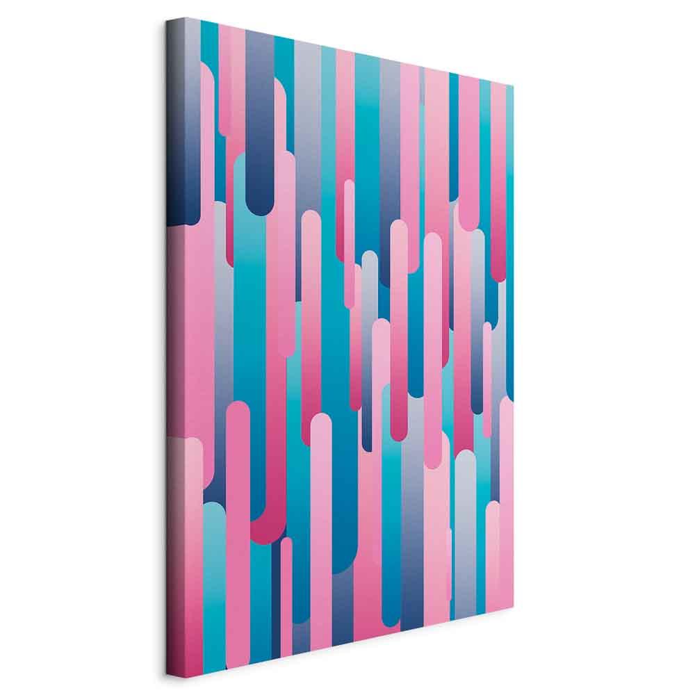 Abstrakt billede på lærred - Farverige stempler (1 del), lodret vægdekoration - 60 x 90 cm - På italiensk lærred