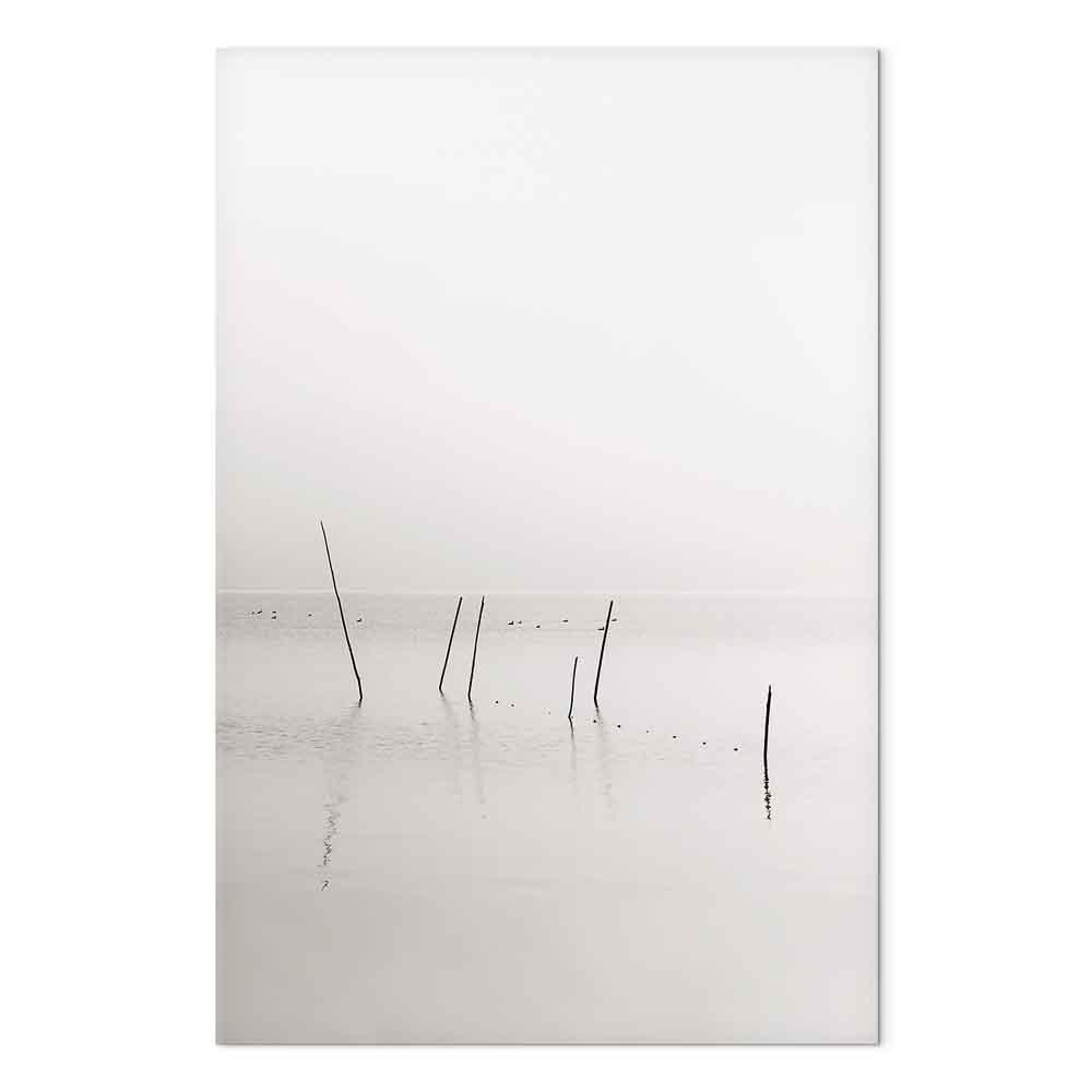 Lærredsbillede Misty Trail - 1-delt lodret vægbillede med landskabsmotiv - 40 x 60 cm - Akustisk