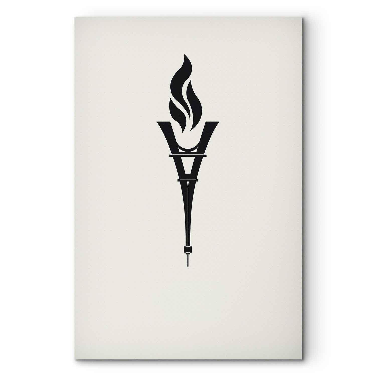 Lærredsbillede med fakkel i form af et omvendt Eiffeltårn - 20 x 30 cm - Premium Print billede