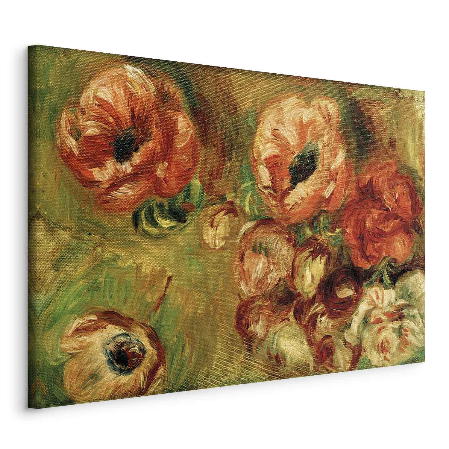 Billede på lærred - Pierre-Auguste Renoir - Les Anémones - 30 x 20 cm - På italiensk lærred