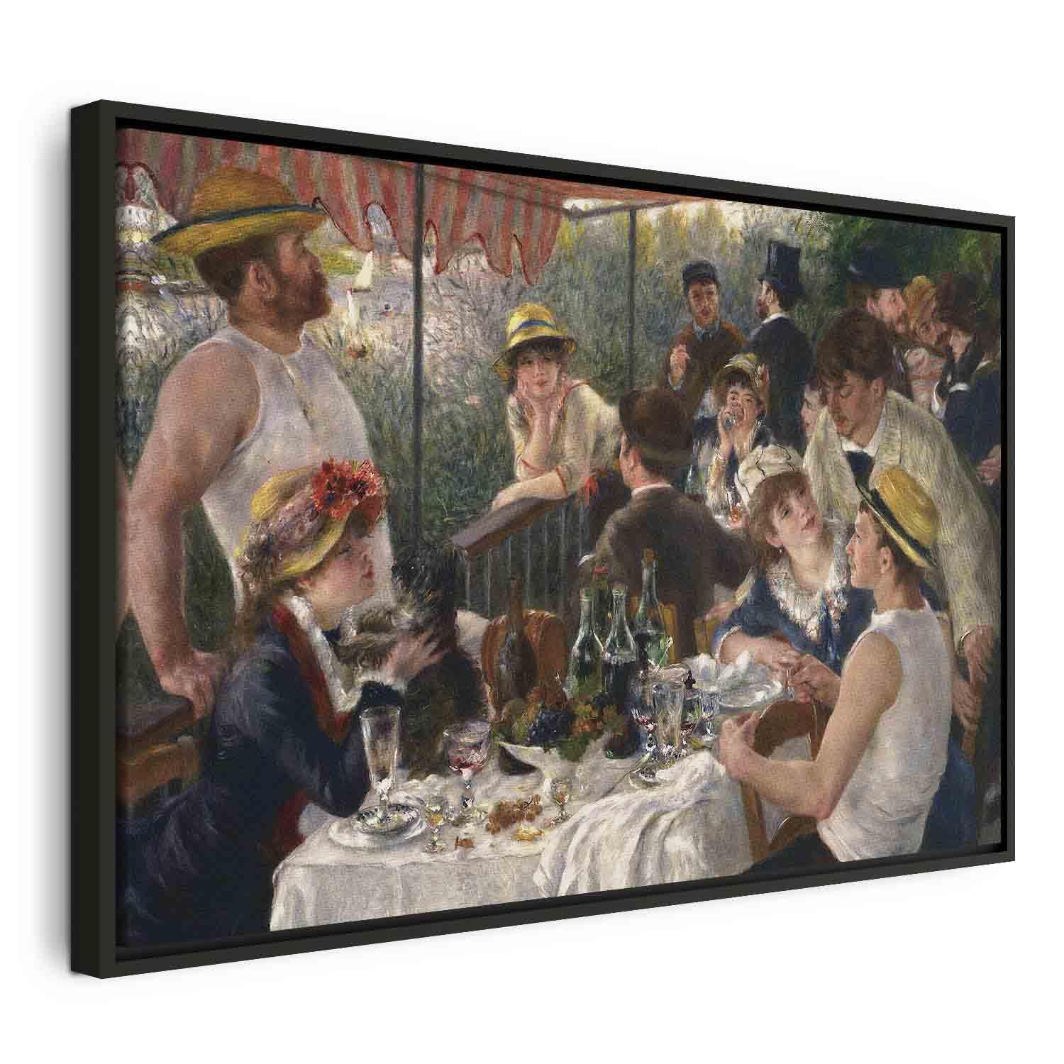 Lærredsbillede Pierre-Auguste Renoir - Luncheon of the Boating Party - 90 x 60 cm - I en sort træramme