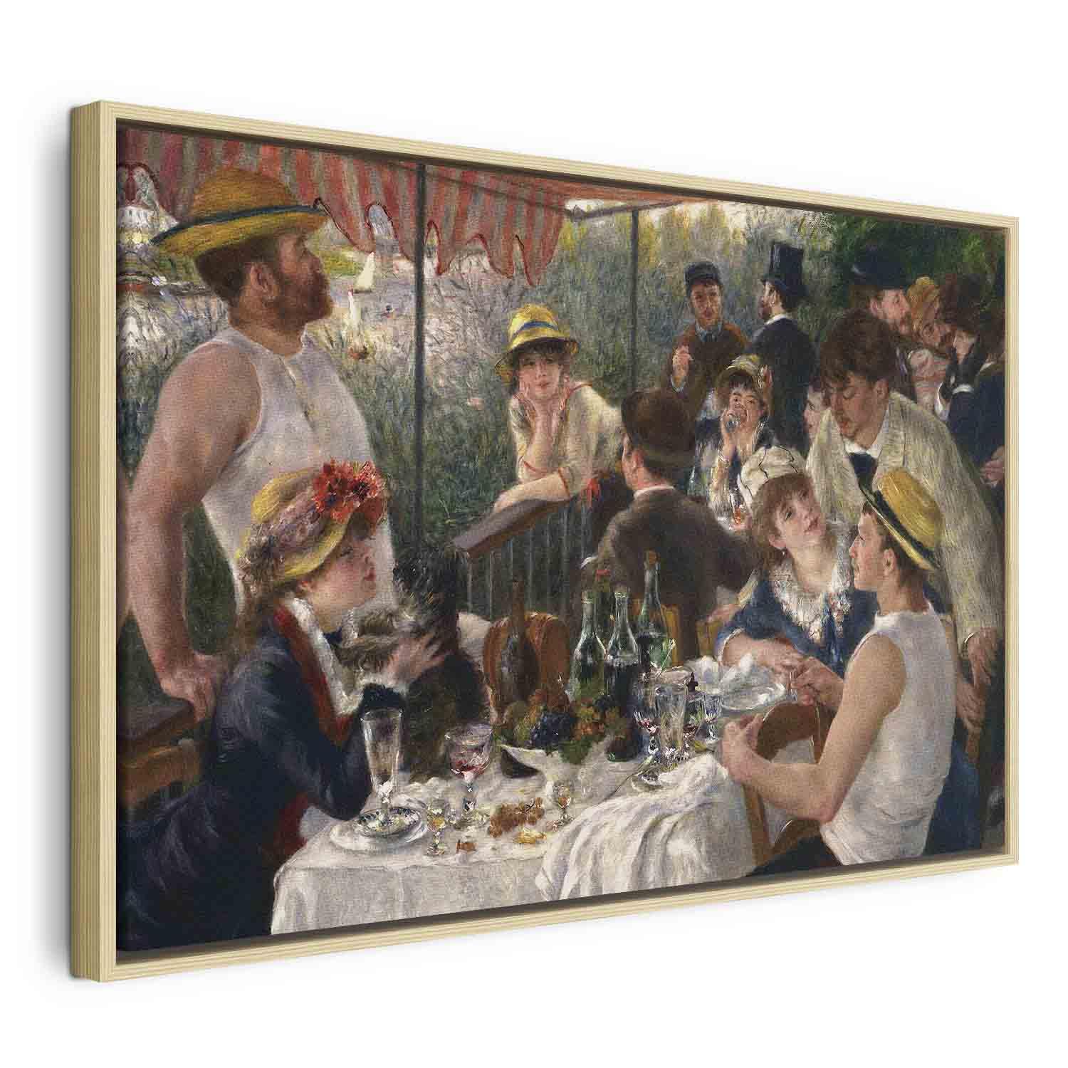 Lærredsbillede Pierre-Auguste Renoir - Luncheon of the Boating Party - 90 x 60 cm - I en naturlig træramme