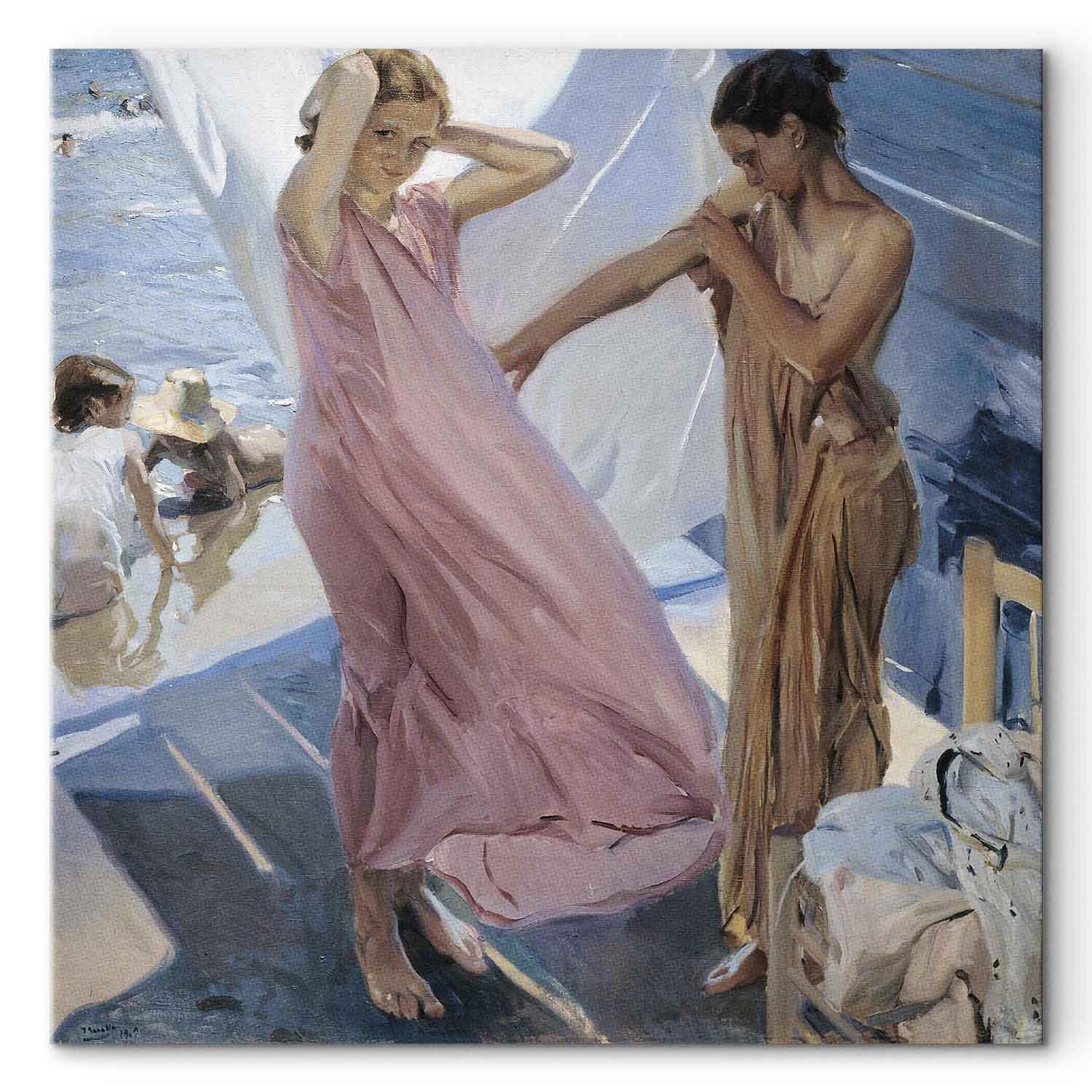 Joaquín Sorolla y Bastida lærredsbillede - Efter badet, Valencia - 60 x 60 cm - Premium Print billede