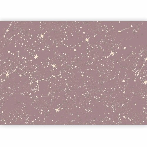 Fototapet Night Sky - stjernehimmel med kunstneriske stjernebilleder i pastelfarver