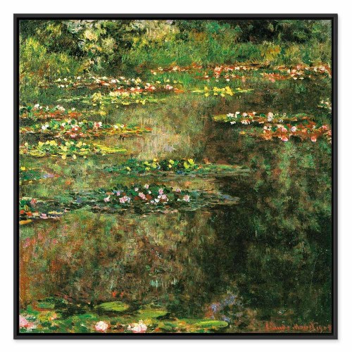 Claude Monet Dam med åkander - billede på lærred