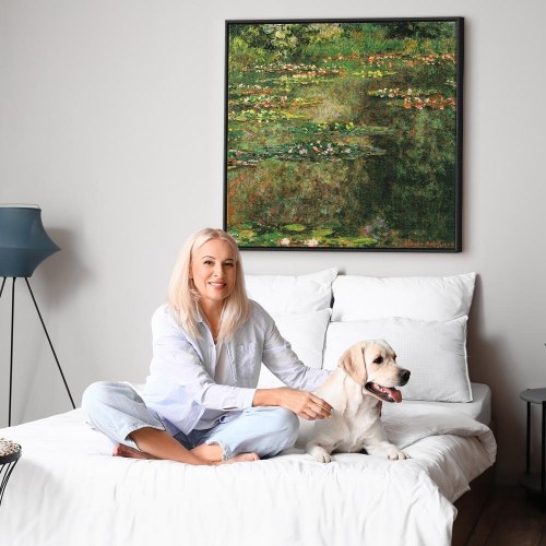 Claude Monet Dam med åkander - billede på lærred