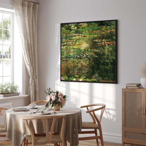 Claude Monet Dam med åkander - billede på lærred