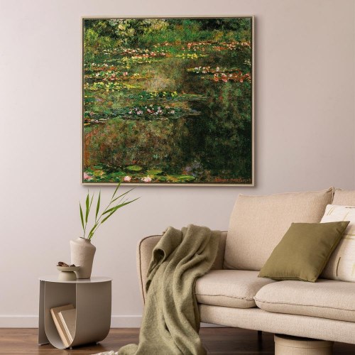Claude Monet Dam med åkander - billede på lærred