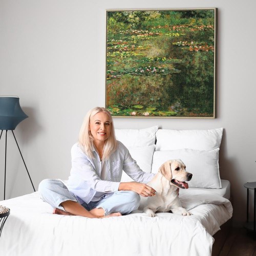 Claude Monet Dam med åkander - billede på lærred