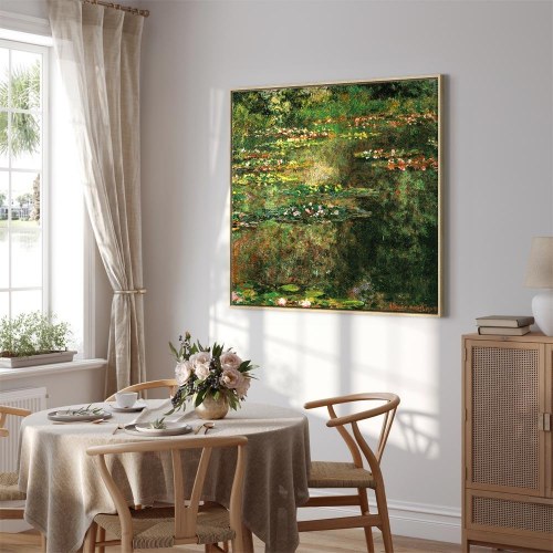Claude Monet Dam med åkander - billede på lærred