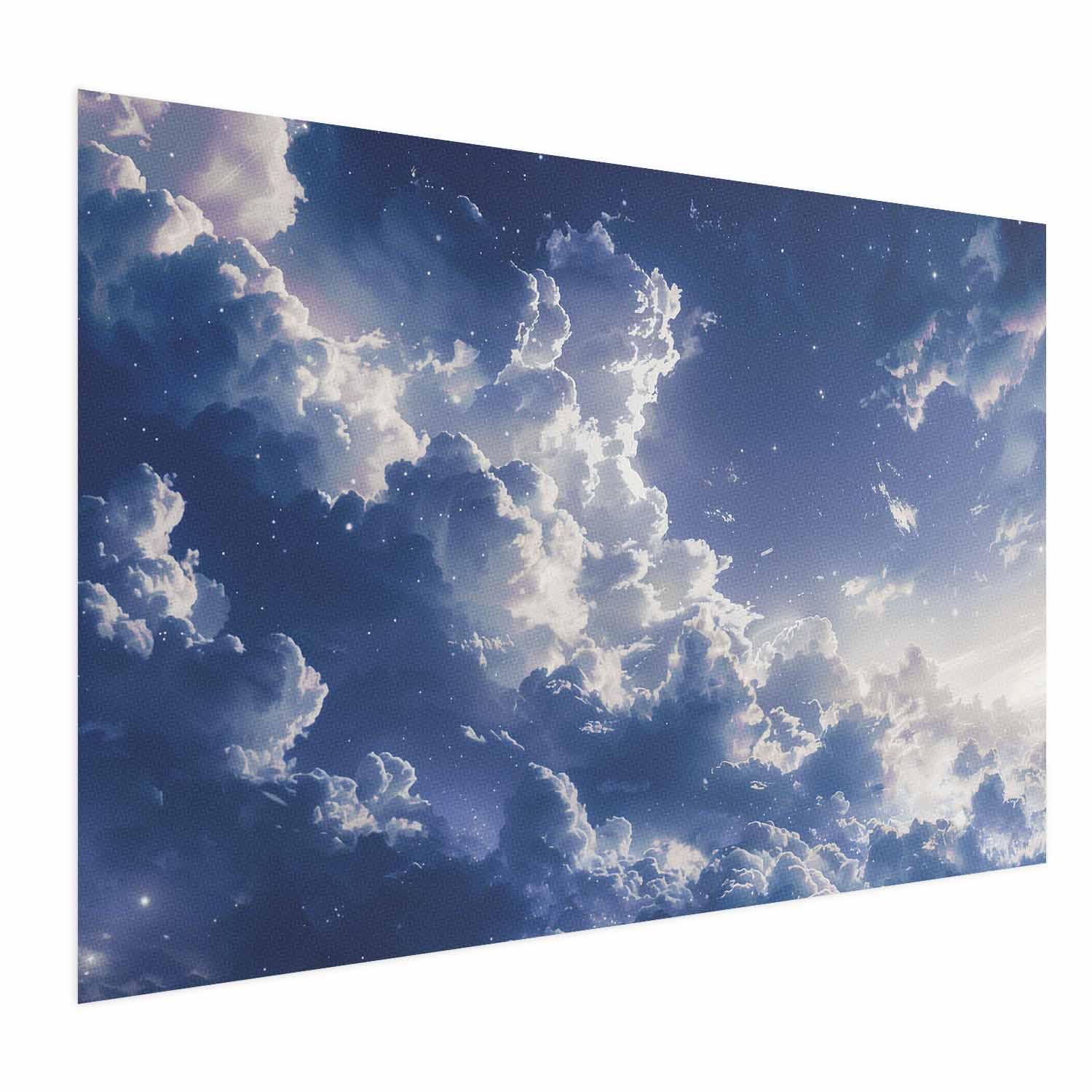 Plakat - Stjerneklare skyer og blødt lys over et hjørne af himlen - 60 x 40 cm - Uden ramme