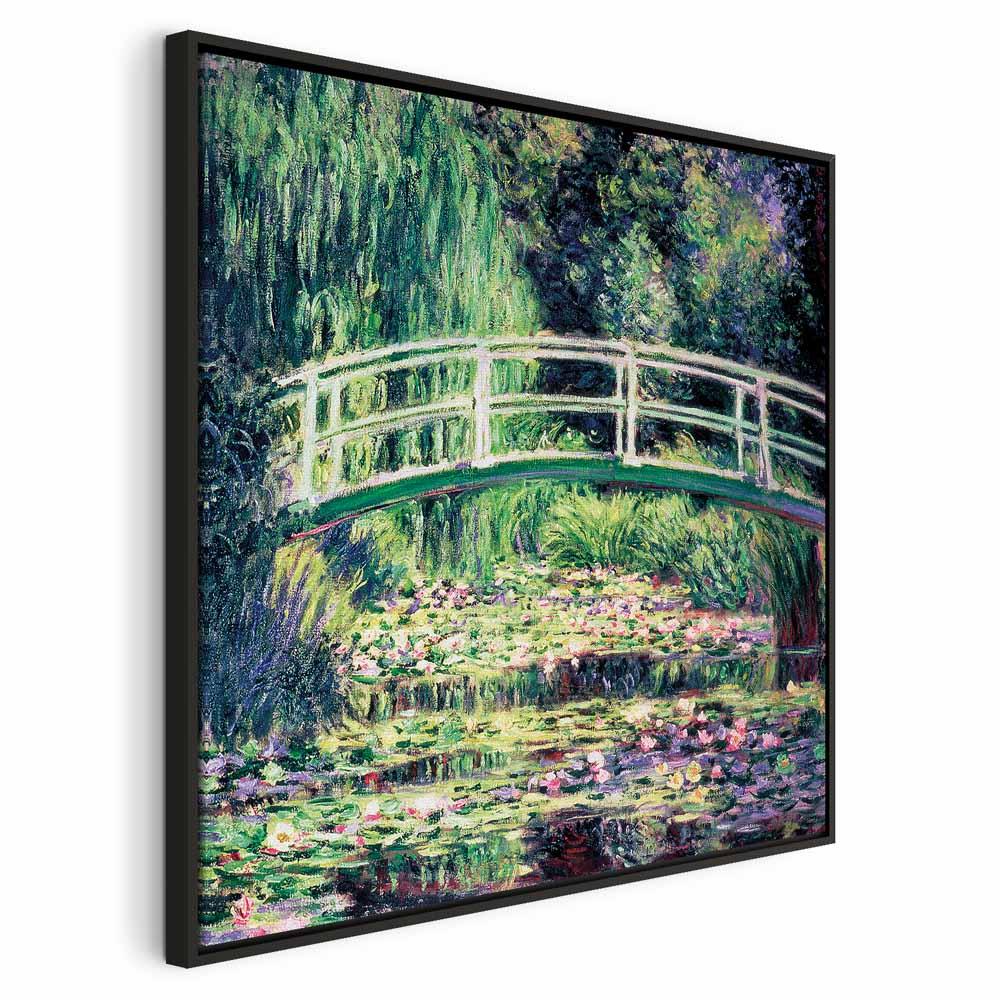 Claude Monet - Åkandedammen lærredsbillede i flere størrelser og varianter - 40 x 40 cm - I en sort træramme