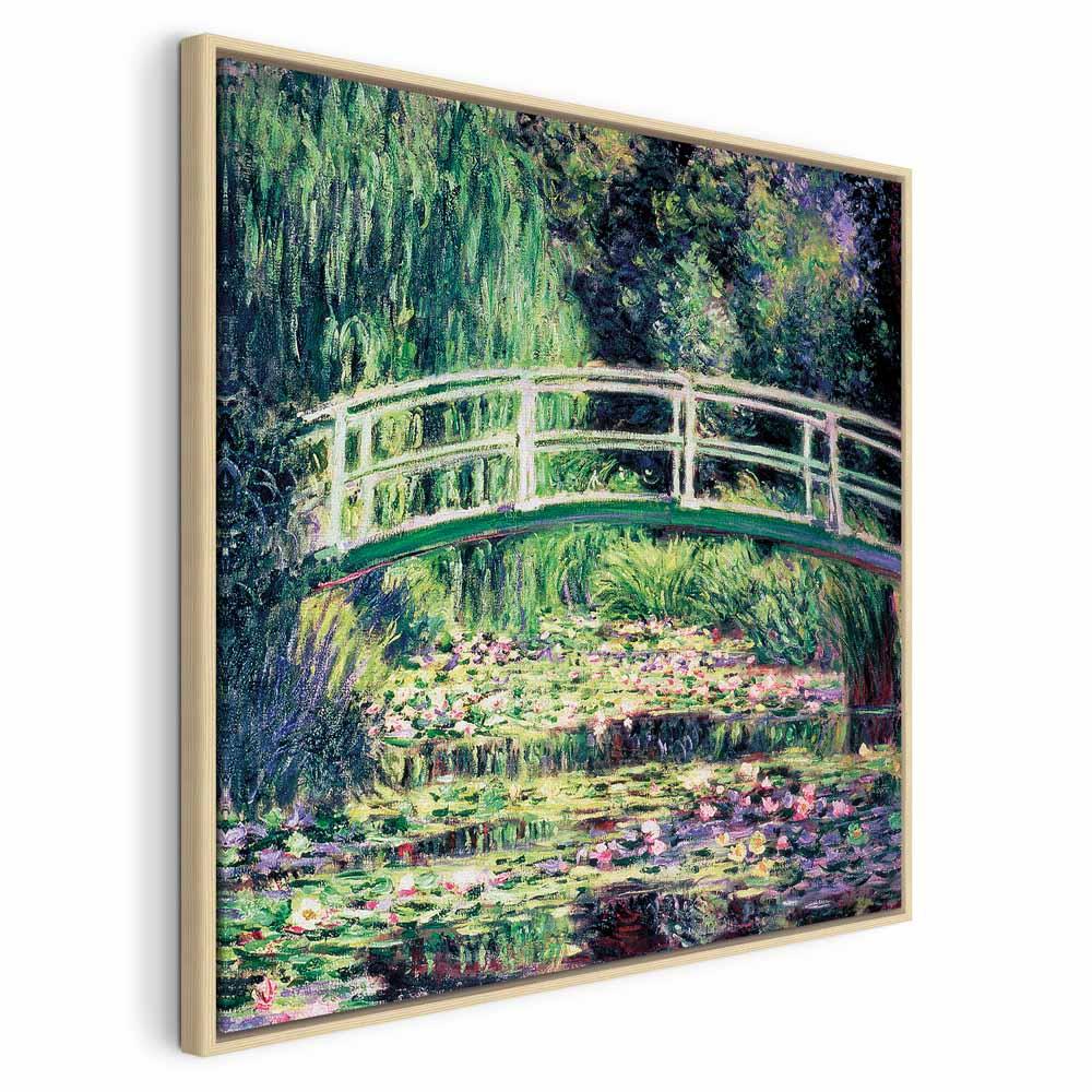 Claude Monet - Åkandedammen lærredsbillede i flere størrelser og varianter - 40 x 40 cm - I en naturlig træramme