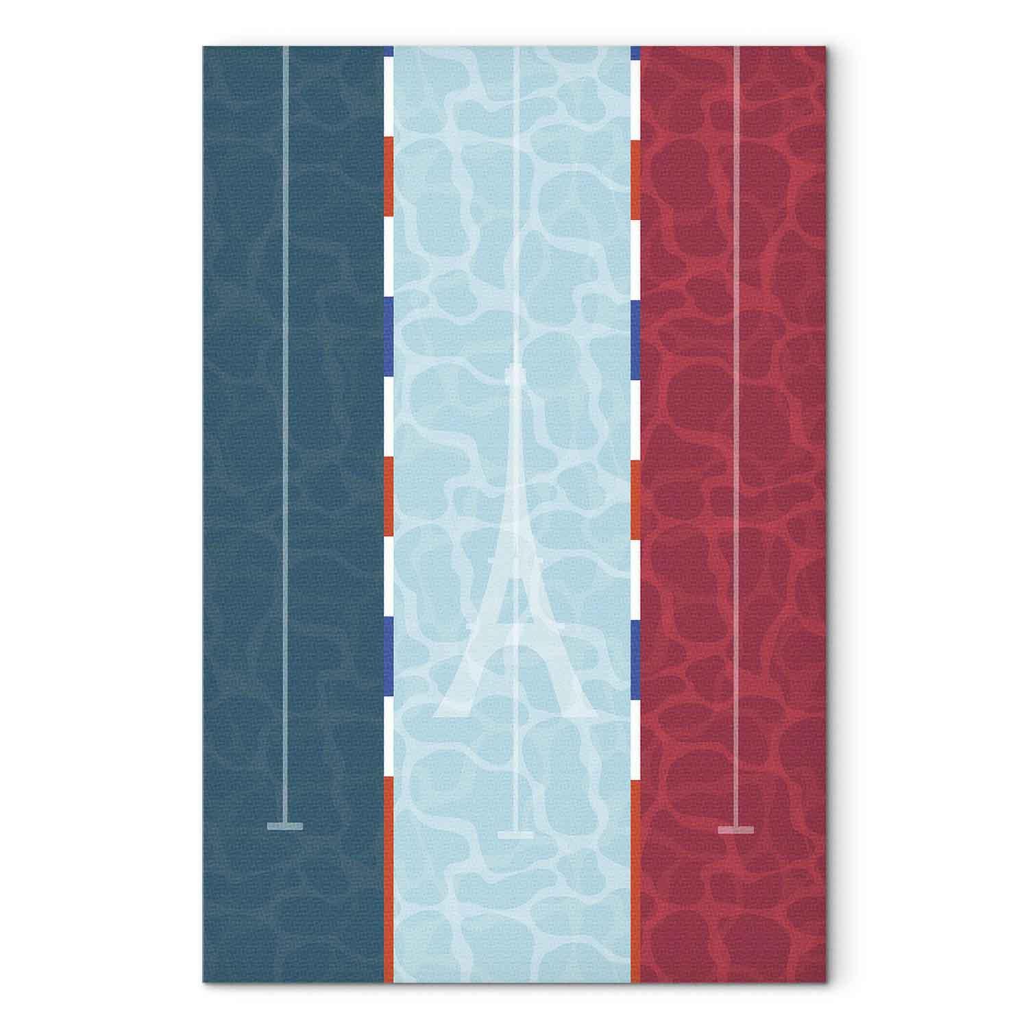 Lærredsbillede med swimmingpool og franske farver - 40 x 60 cm - Premium Print