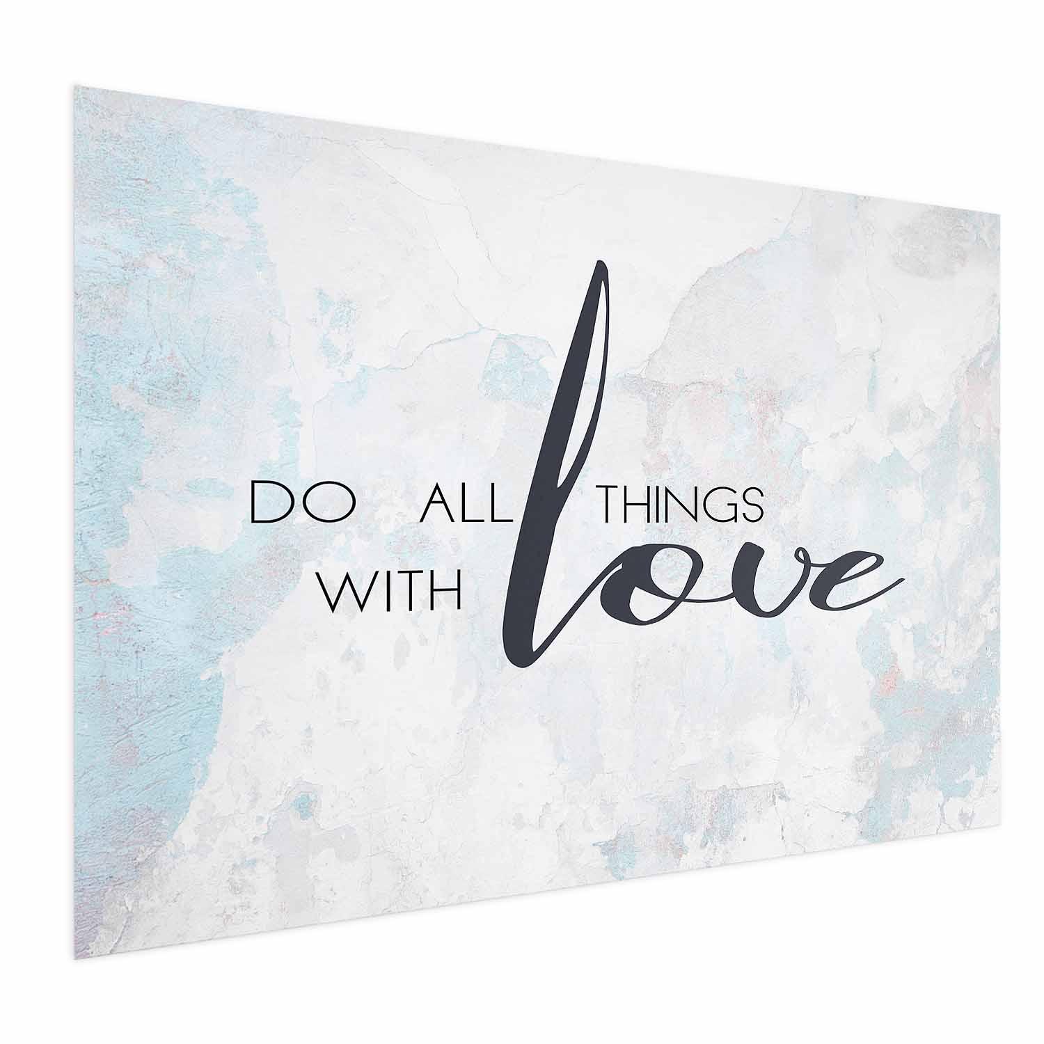 Citatplakat - Gør alting med kærlighed - 42 x 29.7 cm - Uden ramme billede