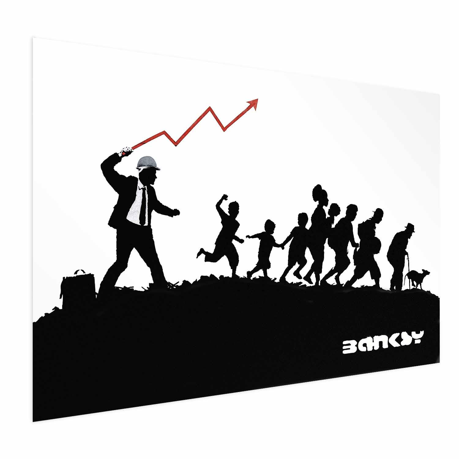 Race plakat med Banksy-motiv - gadekunst plakat til væggen i flere størrelser og rammevarianter - 90 x 60 cm - Uden ramme