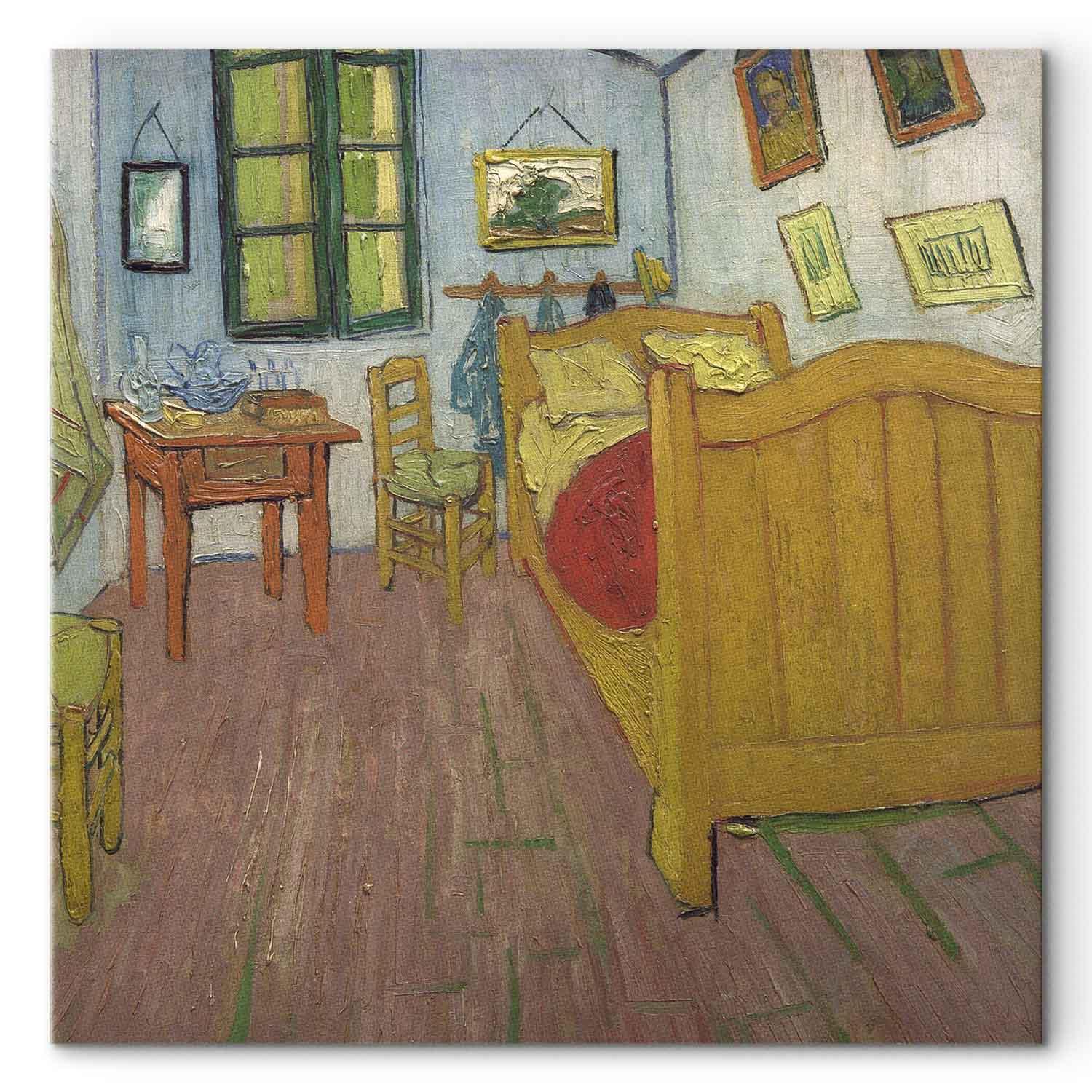 Vincent van Gogh Soveværelset lærredsbillede reproduktion - 40 x 40 cm - Premium Print