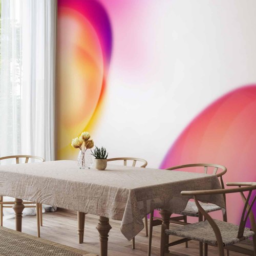 Fototapet Abstraktion Former i saftig gul og violet-rosa
