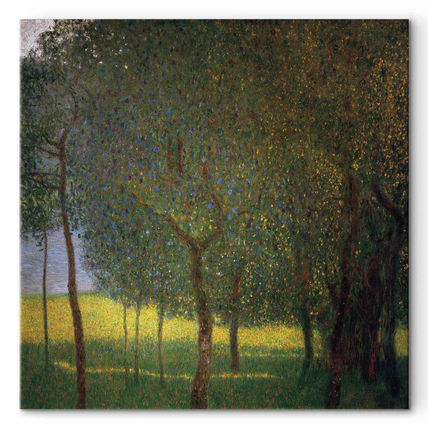 Gustav Klimt Frugttræer ved Attersee - billede på lærred - 40 x 40 cm - Premium Print billede