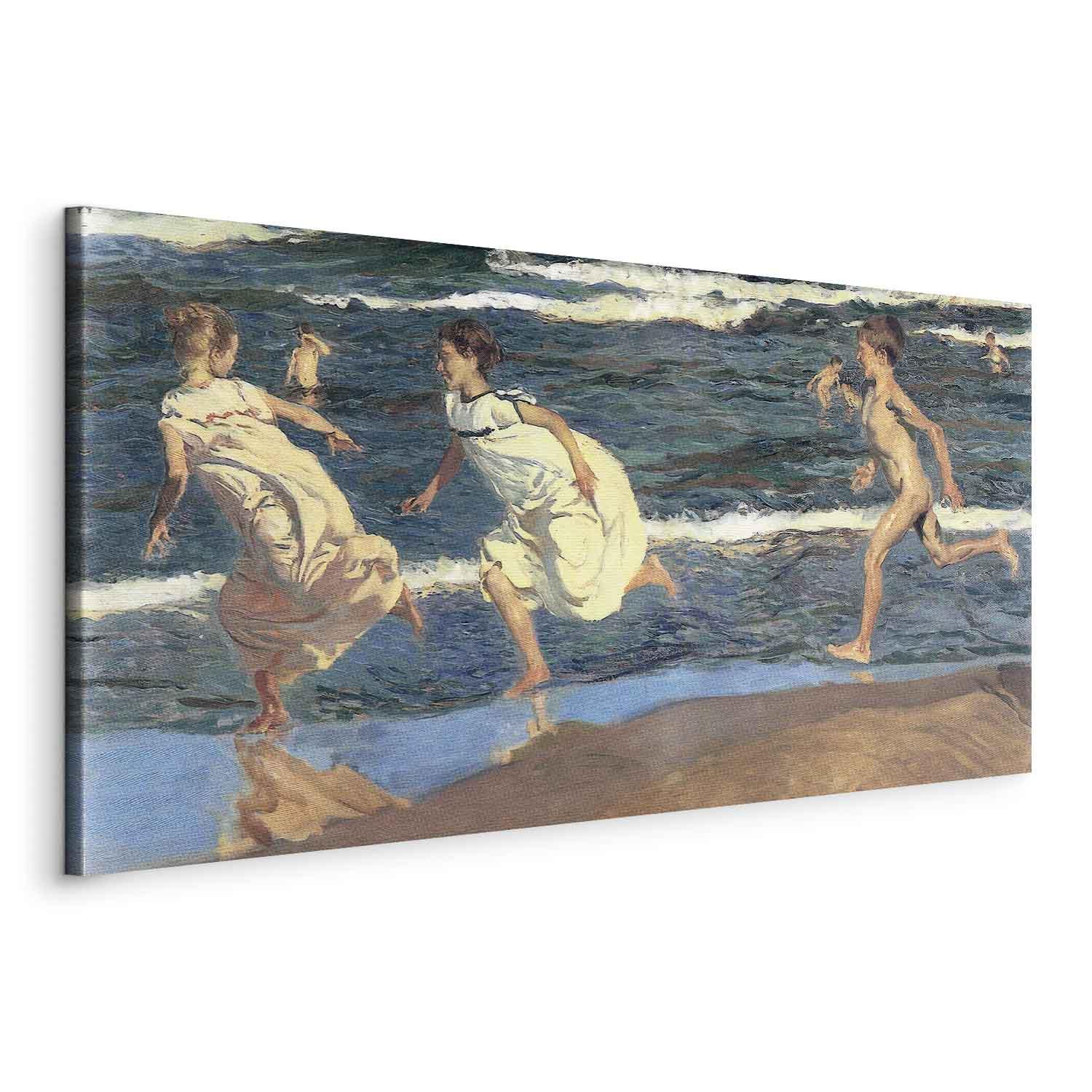 Joaquín Sorolla y Bastida lærredsbillede - Løb langs stranden - 60 x 30 cm - På italiensk lærred billede