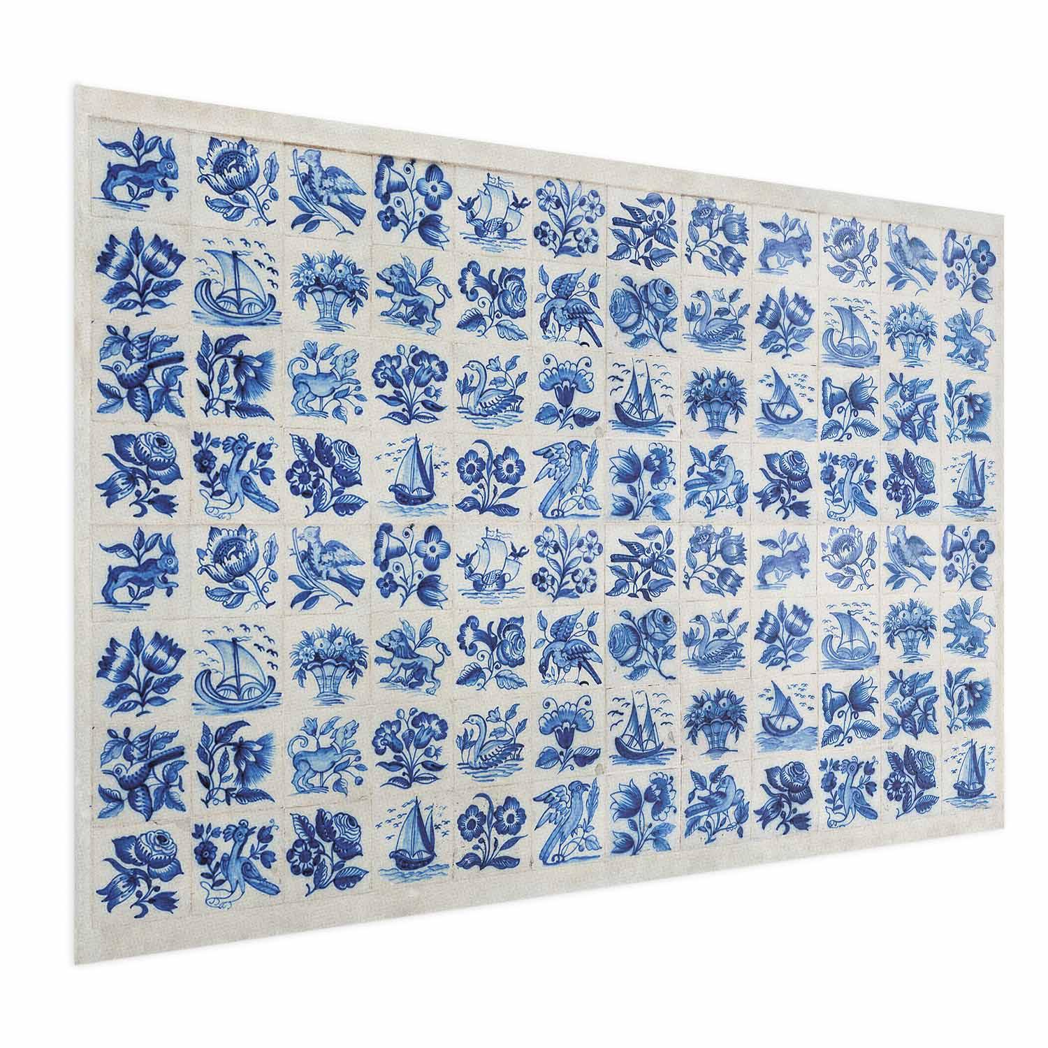 Plakat med portugisiske azulejos-fliser - blå vægdekoration