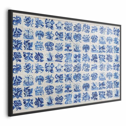 Plakat med portugisiske azulejos-fliser - blå vægdekoration