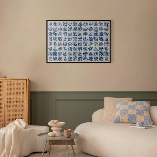 Plakat med portugisiske azulejos-fliser - blå vægdekoration