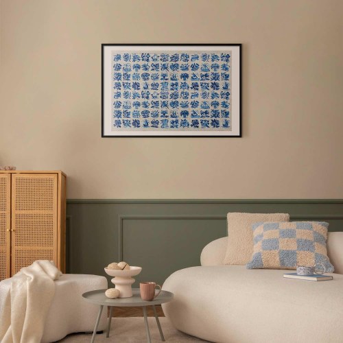 Plakat med portugisiske azulejos-fliser - blå vægdekoration